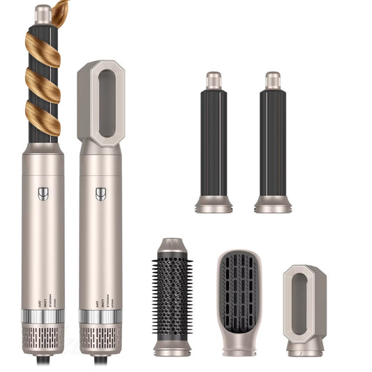 5 in 1 Hair Dryer Brush Electric Hot Air Straightener Multi Hair Styling Blowing Comb Rotating Curling Iron Set Professional